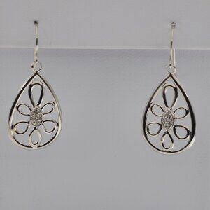 Diamond Teardrop Earrings in 14K White Gold